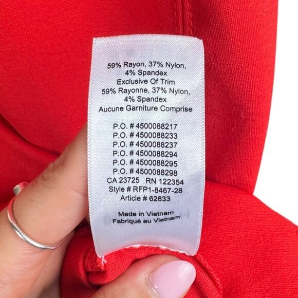 Babaton 4 Miguel Bright Red Sleeveless Stretch Fitting Zip Closure Mini Dress - Picture 11 of 11